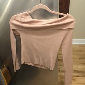 Off the shoulder crop sweater